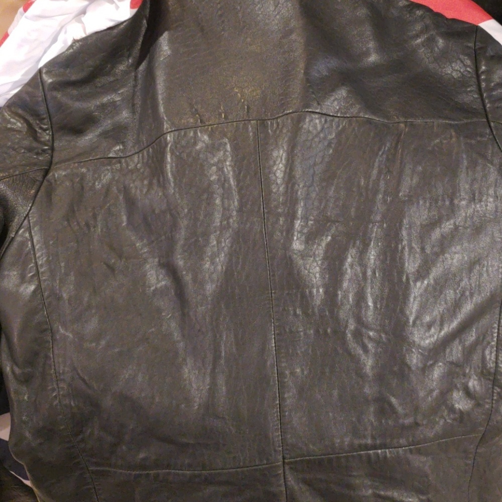 Massimo Black Leather Mens Jacket